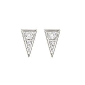 18k White Gold Dainty Diamond Earrings